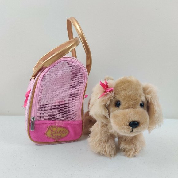 Pucci Pups Cocker Spaniel Plush Puppy & Golden Dot Glam Bag - Picture 1 of 10